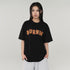 BURNIN*Spark Flame Lava Letter Print Short Sleeve T-shirt