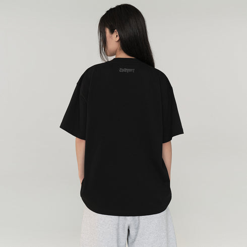 BURNIN*Spark Flame Lava Letter Print Short Sleeve T-shirt