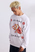 BURNIN*97'Series Flame Three-Eyed Smiley Face Distressed Long Sleeve T-shirt