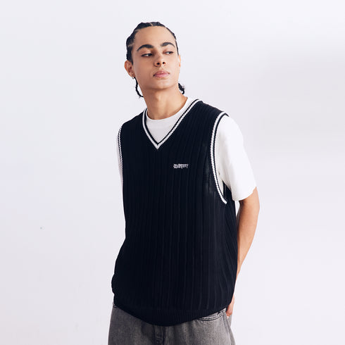 BURNIN* “97’series” v-neck custom knitted vest