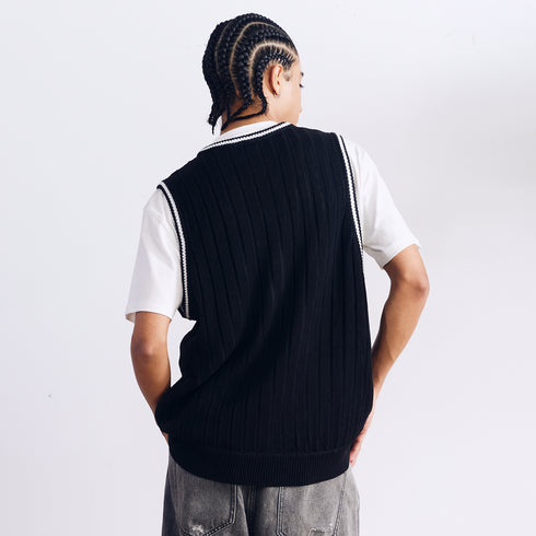 BURNIN* “97’series” v-neck custom knitted vest