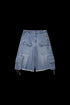 BURNIN*Underground Palace Embroidered Washed Denim Shorts