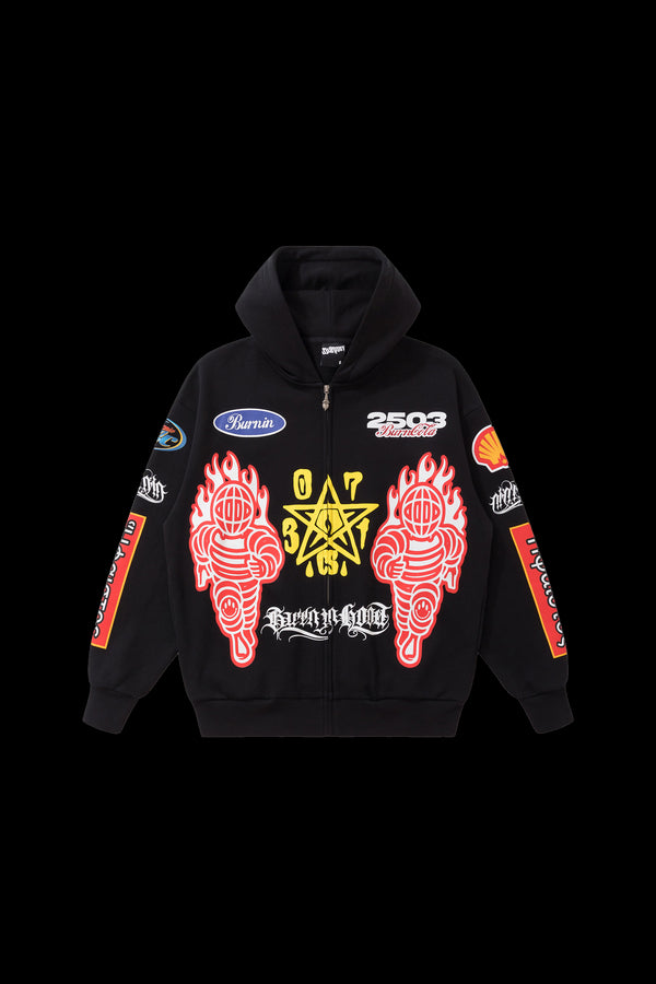 BURNIN Full Print Racing Zipper Hoodie