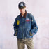 BURNIN* "Burnin for people" camouflage splicing damaged patch denim jacket