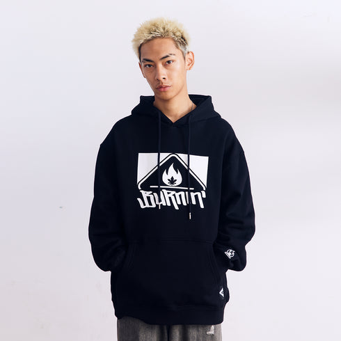 BURNIN* Square LOGO New Style Hoodie