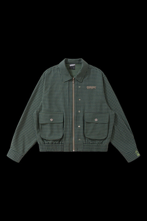 BURNIN Plaid Fake Two-piece Community Culture Jacket