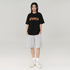 BURNIN*Spark Flame Lava Letter Print Short Sleeve T-shirt