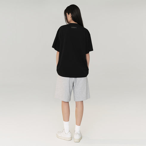 BURNIN*Spark Flame Lava Letter Print Short Sleeve T-shirt