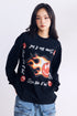 BURNIN*97'Series Flame Three-Eyed Smiley Face Distressed Long Sleeve T-shirt