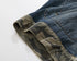 BURNIN* "Burnin for people" camouflage splicing damaged patch denim jacket