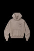 BURNIN* “97’series” worn square logo washed and distressed hooded sweatshirt