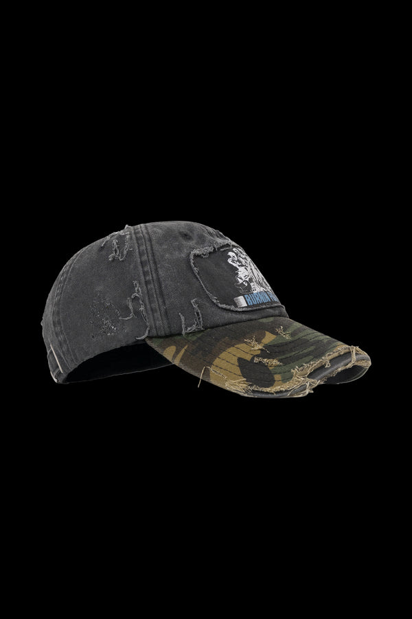 BURNIN* "Burnin for people" camouflage splicing vandalism worker peaked hat