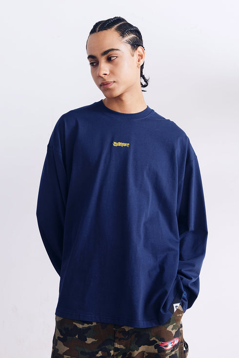 BURNIN*97'Series Logo Slogan Back Print Long Sleeve T-shirt