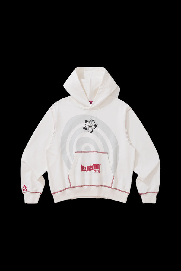 BURNIN* Swirl Contrast Color Foam Hoodie