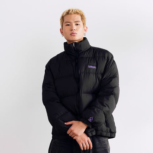 BURNIN * Horizontal Logo Flame Embroidery Down Jacket