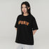 BURNIN*Spark Flame Lava Letter Print Short Sleeve T-shirt